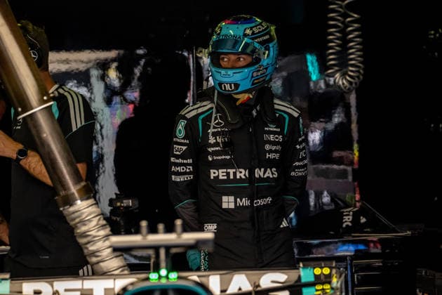 MELBOURNE, AUSTRALIA: George Russell, racing for the Mercedes team during the 2026 Formula 1 Australian Grand Prix at the Albert Park Circuit in Melbourne, Australia