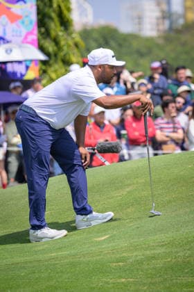 March 8, 2026, Hong Kong, Hong Kong Sar, China: USAs Harold Varner III in action on the 6th green asking for divine help!.LIV Golf Hong Kong 2026 Final Round Hong Kong China - ZUMAr144 20260308_zap_r144_050 Copyright: xJaynexRussellx