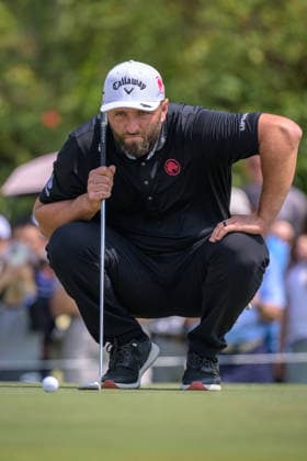 March 8, 2026, Hong Kong, Hong Kong Sar, China: Spains Jon RAHM holds the lead position. On the 6th green. LIV Golf Hong Kong 2026 Final Round Hong Kong China - ZUMAr144 20260308_zap_r144_058 Copyright: xJaynexRussellx