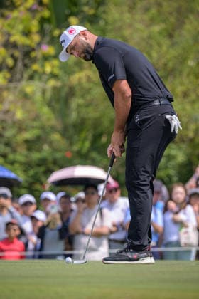 March 8, 2026, Hong Kong, Hong Kong Sar, China: Spains Jon RAHM holds the lead position. On the 6th green. LIV Golf Hong Kong 2026 Final Round Hong Kong China - ZUMAr144 20260308_zap_r144_060 Copyright: xJaynexRussellx