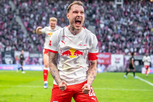 Leipzig, Germany 07 March 2026 1 Bundesliga 2025 2026 RB Leipzig vs FC Augsburg In the picture David Raum RB cheers after the 2 1 DFL regulations prohibit any use of photographs as image sequences and or quasi video Copyright: xFotostandx xNachtigallx