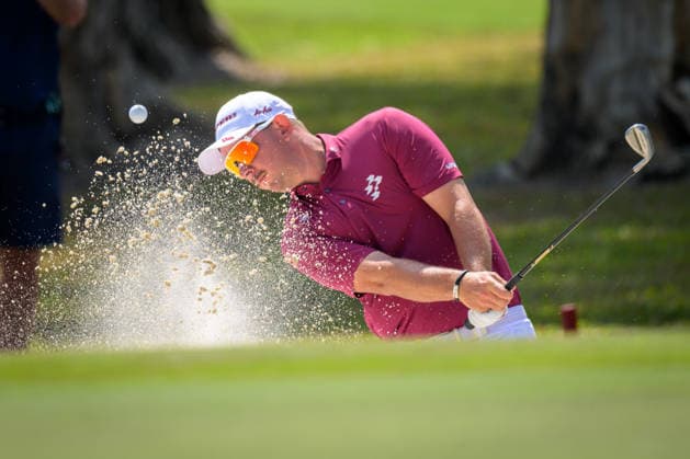 March 8, 2026, Hong Kong, Hong Kong Sar, China: Australias Lucas HERBERT bunkers his ball by the 9th green. LIV Golf Hong Kong 2026 Final Round Hong Kong China - ZUMAr144 20260308_zap_r144_061 Copyright: xJaynexRussellx