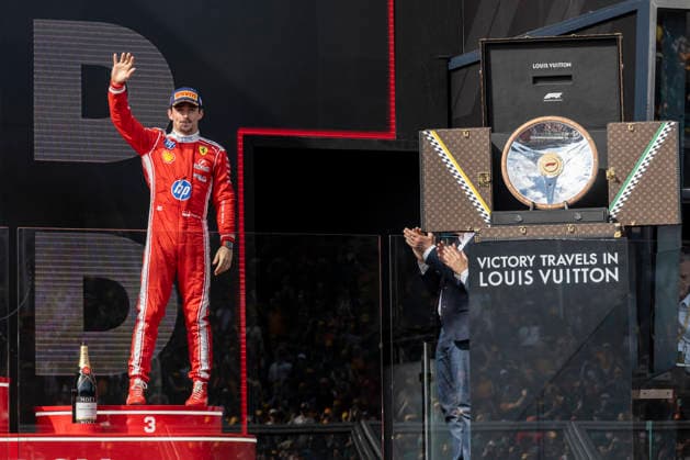 Podium Formula One Australian Grand Prix Melbourne EB RUSSELL George (gbr), Mercedes AMG F1 Team W17, KIMI ANTONELLI Andrea (ita), Mercedes AMG F1 Team W16, LECLERC Charles (mco), Scuderia Ferrari SF-26 on the podium of the Formula One Australian Grand Prix at Albert Park in Melbourne on March 8, 2026. Photo by Eliot Blondet ABACAPRESS.COM Melbourne Australia Australia  Copyright: xBlondetxEliot ABACAx