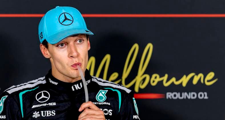 MELBOURNE Formula 1 driver George Russell of Mercedes AMG Petronas Formula One Team wins the Formula 1 Melbourne race at Albert Park on March 8, 2025 in Melbourne, Australia Photo by DeFodi Images
