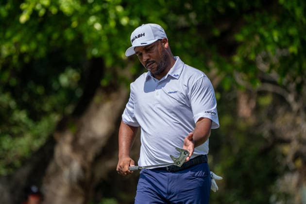 HONGKONG LIV-GOLF American professional golfer, Harold Varner III during a game in Fanling Golf Course where LIV Golf Hong Kong is being held in Hong Kong, March 8, 2026. NEXPHER Vernon Yuen HONG KONG