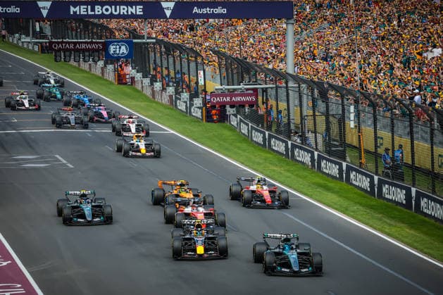 March 8, 2026, Melbourne, Victoria, Australia: MELBOURNE, AUSTRALIA - MARCH 08 2026:Race start for the main race at the 2026 Australian Grand Prix at Albert Park in Melbourne, Australia Melbourne Australia - ZUMAp121 20260308_zsp_p121_022 Copyright: xChrisxPutnamx