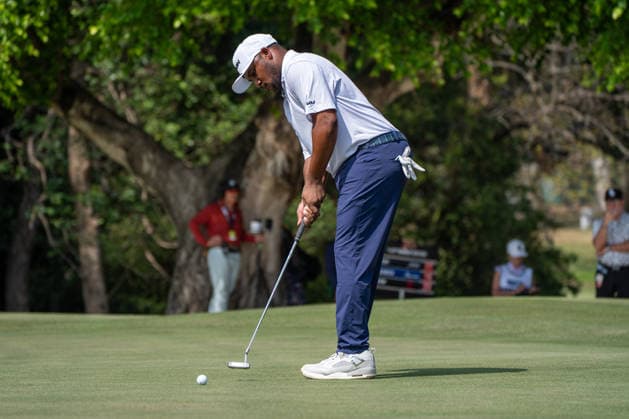 HONGKONG LIV-GOLF American professional golfer, Harold Varner III during a game in Fanling Golf Course where LIV Golf Hong Kong is being held in Hong Kong, March 8, 2026. NEXPHER Vernon Yuen HONG KONG