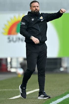 Paderborn, Home Deluxe Arena, 07 03 26, GER, Herren, 2 Bundesliga, Saison 2025 2026, SC Paderborn 07 Eintracht Braunschweig Bild Trainer Heiner BACKHAUS Braunschweig DFL regulations prohibit any use of photographs as image sequences and or quasi video NRW Germany