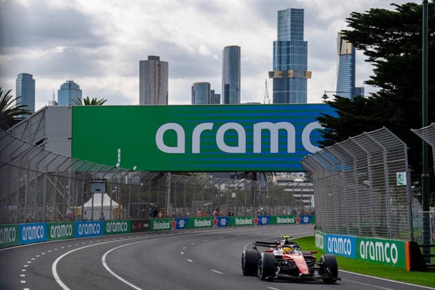 March 8, 2026, Melbourne, Victoria, Australia: (44) LEWIS HAMILTON - (GBR) - Scuderia Ferrari HP - Ferrari SF-26 on the run to turn 9 with the Melbourne skyline in the background on Sunday at the Formula 1 Qatar Airways Australian Grand Prix 2026. Melbourne Australia - ZUMAf186 20260308_zsp_f186_075 Copyright: xJamesxForresterx