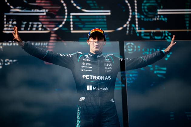 March 8, 2026, Melbourne, Victoria, Australia: GEORGE RUSSELL - (GBR) - Mercedes-AMG PETRONAS Formula One Team wins the Australian Formula One Grand Prix on Sunday at the Formula 1 Qatar Airways Australian Grand Prix 2026. Melbourne Australia - ZUMAf186 20260308_zsp_f186_082 Copyright: xJamesxForresterx