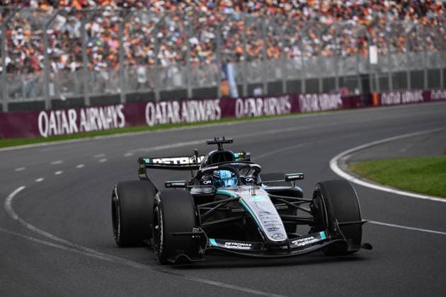 2026 AUSTRALIAN F1 GRAND PRIX, George Russell of Mercedes during the 2026 Australian Grand Prix at Albert Park Circuit in Melbourne, Sunday, March 8, 2026. ( NO ARCHIVING, EDITORIAL USE ONLY MELBOURNE VICTORIA AUSTRALIA  Copyright: xJOELxCARRETTx 20260308189834397518