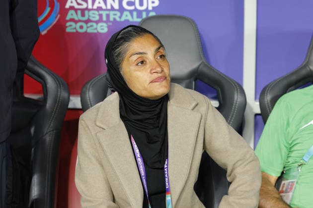GOLD COAST, AUSTRALIA - MARCH 08 Marziyeh Jafari (IR Iran Head Coach) is seen in the dug out before the Womens Asian Cup match between Islamic Republic of Iran and Philippines at the Gold Coast Stadium on March 08 2026 in Gold Coast, Australia Copyright: xMatthewxStarlingx xSPPx Sportspressphoto_SPR104775