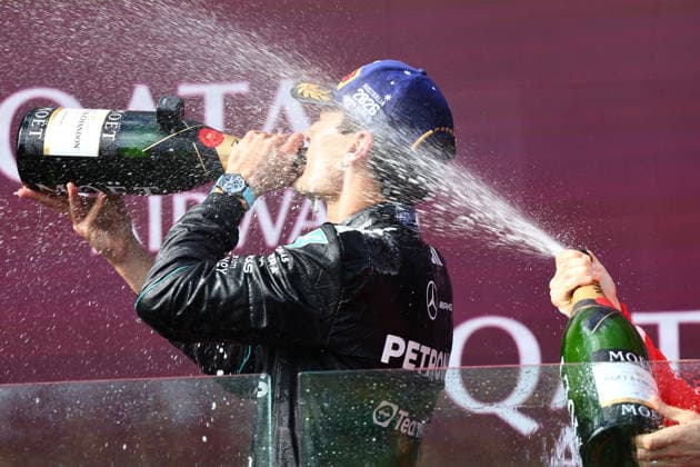 FORMULA 1 QATAR AIRWAYS AUSTRALIAN GRAND PRIX 2026 08 03 2026, Albert Park Circuit, Melbourne, FORMULA 1 QATAR AIRWAYS AUSTRALIAN GRAND PRIX 2026 ,in the picture winner George Russell GBR , Mercedes AMG Petronas Formula One Team nordphotoxGmbHx xBratic nph00250