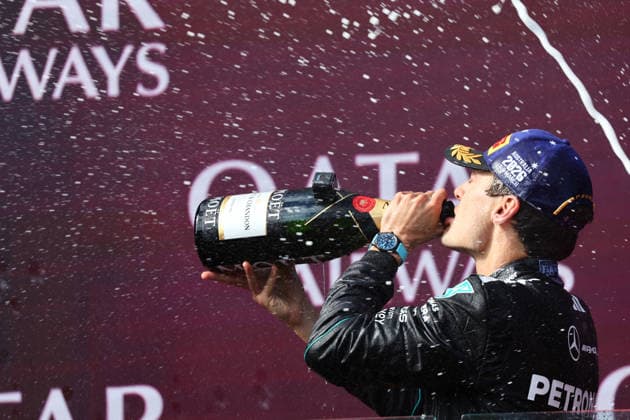 FORMULA 1 QATAR AIRWAYS AUSTRALIAN GRAND PRIX 2026 08 03 2026, Albert Park Circuit, Melbourne, FORMULA 1 QATAR AIRWAYS AUSTRALIAN GRAND PRIX 2026 ,in the picture winner George Russell GBR , Mercedes AMG Petronas Formula One Team nordphotoxGmbHx xBratic nph00250