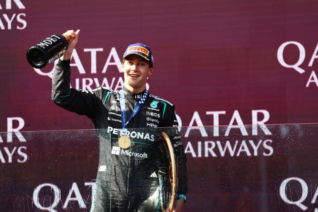FORMULA 1 QATAR AIRWAYS AUSTRALIAN GRAND PRIX 2026 08 03 2026, Albert Park Circuit, Melbourne, FORMULA 1 QATAR AIRWAYS AUSTRALIAN GRAND PRIX 2026 ,in the picture winner George Russell GBR , Mercedes AMG Petronas Formula One Team nordphotoxGmbHx xBratic nph00250