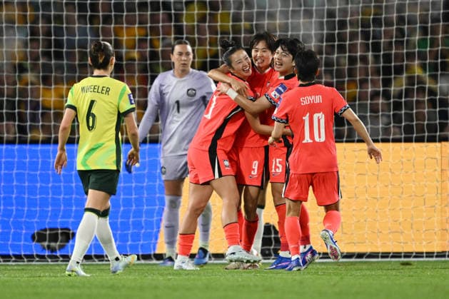 SOCCER ASIAN CUP AUSTRALIA SOUTH KOREA, South Korea celebrate Mun Eunju™s goal during the AFC Women™s Asian Cup Group A match between Australia and South Korea at Accor Stadium in Sydney, Sunday, March 8, 2026. ( NO ARCHIVING, EDITORIAL USE ONLY SYDNEY NEW SOUTH WALES AUSTRALIA  Copyright: xDEANxLEWINSx 20260308111156507678