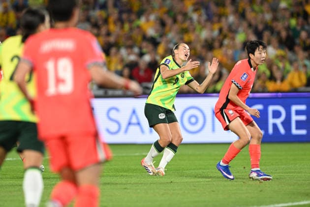 SOCCER ASIAN CUP AUSTRALIA SOUTH KOREA, Caitlin Foord of Australia reacts during the AFC Women™s Asian Cup Group A match between Australia and South Korea at Accor Stadium in Sydney, Sunday, March 8, 2026. ( NO ARCHIVING, EDITORIAL USE ONLY SYDNEY NEW SOUTH WALES AUSTRALIA  Copyright: xDEANxLEWINSx 20260308144723717810