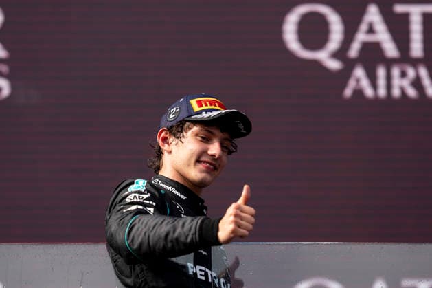 March 8, 2026, Melbourne, Australia: Italian driver ANDREA KIMI ANTONELLI (Mercedes-AMG F1 Team) is seen on the podium after finishing second in the F1 Grand Prix of Australia at Albert Park Circuit in Melbourne, Australia. Melbourne Australia - ZUMAg147 20260308_fap_g147_069 Copyright: xJamesxGasperottix