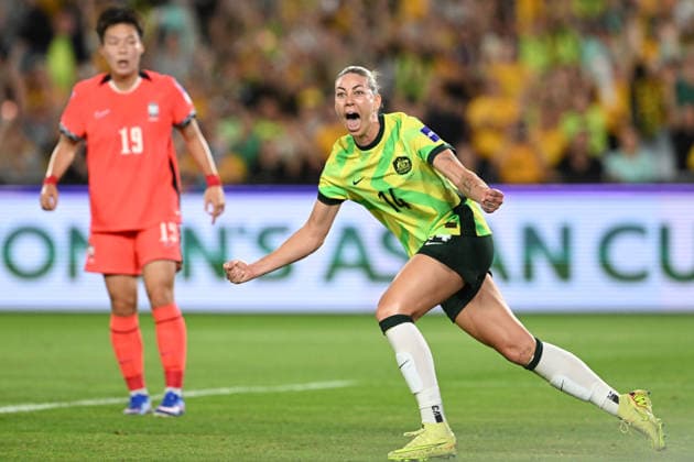 SOCCER ASIAN CUP AUSTRALIA SOUTH KOREA, Alanna Kennedy of Australia celebrates scoring the eqaliser goal during the AFC Women™s Asian Cup Group A match between Australia and South Korea at Accor Stadium in Sydney, Sunday, March 8, 2026. ( NO ARCHIVING, EDITORIAL USE ONLY SYDNEY NEW SOUTH WALES AUSTRALIA  Copyright: xDEANxLEWINSx 20260308191960010990