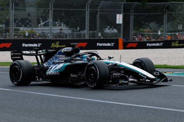 8th March 2026: Melbourne Grand Prix Circuit, Melbourne, Victoria, Australia: Formula One Australian Grand Prix, Race Day; George Russell of the United Kingdom driving the 63 Mercedes AMG F1 W17 Mercedes AMG exits turn 3  DavidxWoodley Content restricted for UK based newspaper