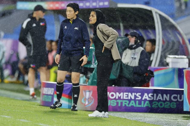 GOLD COAST, AUSTRALIA - MARCH 08 Marziyeh Jafari (IR Iran Head Coach) is seen on the touchline during the Womens Asian Cup match between Islamic Republic of Iran and Philippines at the Gold Coast Stadium on March 08 2026 in Gold Coast, Australia Copyright: xMatthewxStarlingx xSPPx Sportspressphoto_SPR104841