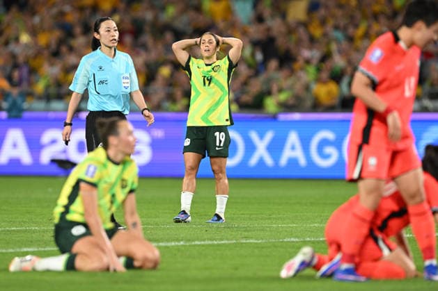 SOCCER ASIAN CUP AUSTRALIA SOUTH KOREA, Katrina Gorry of Australia reacts during the AFC Women™s Asian Cup Group A match between Australia and South Korea at Accor Stadium in Sydney, Sunday, March 8, 2026. ( NO ARCHIVING, EDITORIAL USE ONLY SYDNEY NEW SOUTH WALES AUSTRALIA  Copyright: xDEANxLEWINSx 20260308192850055713