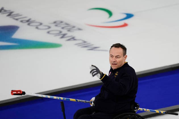 CORTINA, ITALY 20260308 Sweden s Kristina Ulander during Sunday s mixed curling match between Sweden and Latvia in the Paralympics at the Cortina Curling Olympic Stadium. *** The image is included in the SPORTS PACKAGE. For others PAYMENT IMAGE *** CORTINA ITALY x9200x *** CORTINA, ITALY 20260308 Sweden s Kristina Ulander during Sunday s mixed curling match between Sweden and Latvia in the Paralympics at the Cortina Curling Olympic Stadium The image is included in the SPORTS PACKAGE For others PAYMENT IMAGE CORTINA ITALY x9200x  Copyright: xBjörnxLarssonxRosvall TTx PARALYMPICS 2026 CURLING