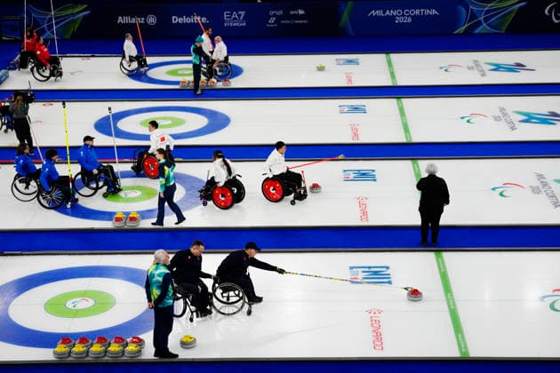 CORTINA, ITALY 20260308 Sweden s Kristina Ulander during Sunday s mixed curling match between Sweden and Latvia in the Paralympics at the Cortina Curling Olympic Stadium. *** The image is included in the SPORTS PACKAGE. For others PAYMENT IMAGE *** CORTINA ITALY x9200x *** CORTINA, ITALY 20260308 Sweden s Kristina Ulander during Sunday s mixed curling match between Sweden and Latvia in the Paralympics at the Cortina Curling Olympic Stadium The image is included in the SPORTS PACKAGE For others PAYMENT IMAGE CORTINA ITALY x9200x  Copyright: xBjörnxLarssonxRosvall TTx PARALYMPICS 2026 CURLING