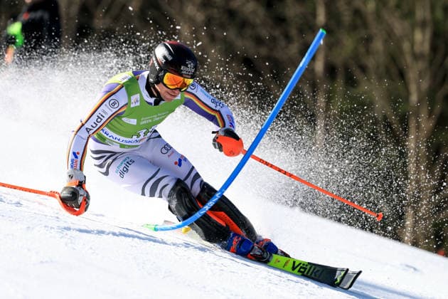 ALPINE SKIING - FIS WC Kranjska Gora KRANJSKA GORA,SLOVENIA,08.MAR.26 - ALPINE SKIING - FIS World Cup, slalom, men. Image shows Sebastian Holzmann (GER).  GEPAxpictures xMarioxBuehner-Weinrauch