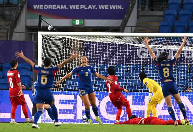 SOCCER ASIAN CUP IRAN PHILIPPINES, Chandler McDaniel of the Philippines (centre) reacts after scoring a goal during the AFC Women™s Asian Cup Group A match between Iran and Philippines at Gold Coast Stadium on the Gold Coast, Sunday, March 8, 2026. ( NO ARCHIVING, EDITORIAL USE ONLY GOLD COAST QUEENSLAND AUSTRALIA  Copyright: xDAVExHUNTx 20260308159968466692