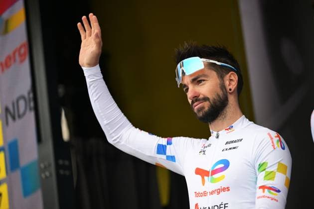 French Anthony Turgis of TotalEnergies pictured at the start of the first stage of 84th edition of the Paris-Nice cycling race, 170,9 km from Archeres to Carrieres-sous-Poissy, Sunday 08 March 2026. DAVIDxPINTENS  x166837871x