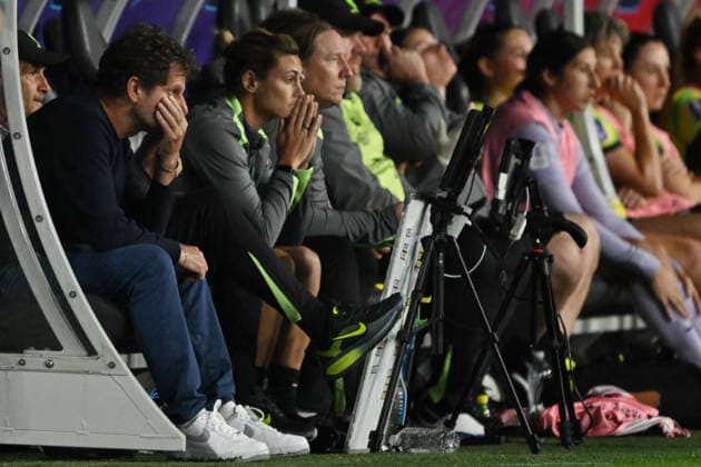SOCCER ASIAN CUP AUSTRALIA SOUTH KOREA, Australian head coach Joseph Montemurro reacts during the AFC Women™s Asian Cup Group A match between Australia and South Korea at Accor Stadium in Sydney, Sunday, March 8, 2026. ( NO ARCHIVING, EDITORIAL USE ONLY SYDNEY NEW SOUTH WALES AUSTRALIA  Copyright: xDEANxLEWINSx 20260308129435889439