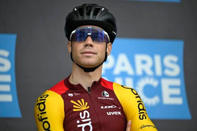 Paris Nice 2026 Stage 1 CARRIERES-SOUS-POISSY, FRANCE - MARCH 08 : Fretin Milan (BEL) of Cofidis during stage 1 of the 84th edition of Paris - Nice an UCI World Tour 2.UWT cycling road race stage for Men Elite of 171.2 km with start in Acheres and finish in Carrieres-sous-Poissy on March 8, 2026 in Carrieres-sous-Poissy, France, 08 03 2026 ( Motordriver Guy De Vuyst - Carrieres-sous-Poissy France  Copyright: xNicoxVereeckenx