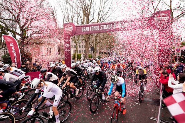The Gran Fondo Strade Bianche (White Roads) a 203 km one day race from and to Siena - Tuscany,- Saturday March 8, 2025, Italy. - cycling  Copyright: xFabioxFerrari xLaPressex