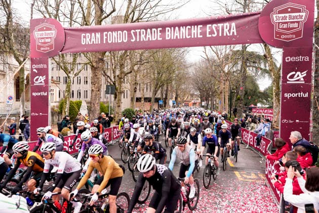 The Gran Fondo Strade Bianche (White Roads) a 203 km one day race from and to Siena - Tuscany,- Saturday March 8, 2025, Italy. - cycling  Copyright: xFabioxFerrari xLaPressex