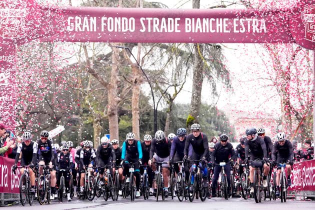 The Gran Fondo Strade Bianche (White Roads) a 203 km one day race from and to Siena - Tuscany,- Saturday March 8, 2025, Italy. - cycling  Copyright: xFabioxFerrari xLaPressex