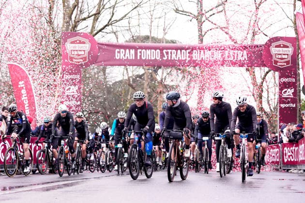 The Gran Fondo Strade Bianche (White Roads) a 203 km one day race from and to Siena - Tuscany,- Saturday March 8, 2025, Italy. - cycling  Copyright: xFabioxFerrari xLaPressex