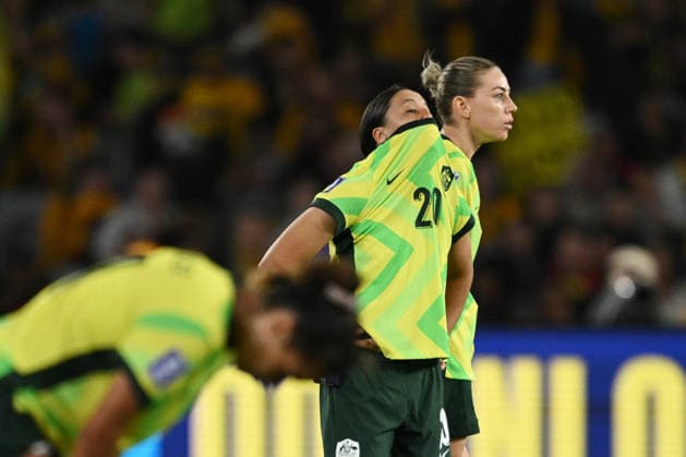SOCCER ASIAN CUP AUSTRALIA SOUTH KOREA, Samantha Kerr of Australia reacts following their loss to South Korea during the AFC Women™s Asian Cup Group A match between Australia and South Korea at Accor Stadium in Sydney, Sunday, March 8, 2026. ( NO ARCHIVING, EDITORIAL USE ONLY SYDNEY NEW SOUTH WALES AUSTRALIA  Copyright: xDEANxLEWINSx 20260308128752800534