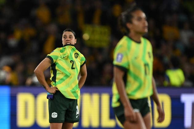 SOCCER ASIAN CUP AUSTRALIA SOUTH KOREA, Samantha Kerr of Australia reacts following their loss to South Korea during the AFC Women™s Asian Cup Group A match between Australia and South Korea at Accor Stadium in Sydney, Sunday, March 8, 2026. ( NO ARCHIVING, EDITORIAL USE ONLY SYDNEY NEW SOUTH WALES AUSTRALIA  Copyright: xDEANxLEWINSx 20260308188559741066