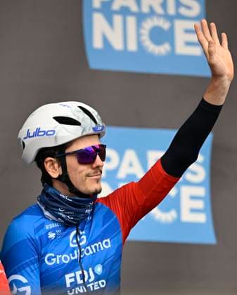 Paris Nice 2026 Stage 1 CARRIERES-SOUS-POISSY, FRANCE - MARCH 08 : Gaudu David (FRA) of Groupama - FDJ United during stage 1 of the 84th edition of Paris - Nice an UCI World Tour 2.UWT cycling road race stage for Men Elite of 171.2 km with start in Acheres and finish in Carrieres-sous-Poissy on March 8, 2026 in Carrieres-sous-Poissy, France, 08 03 2026 ( Motordriver Guy De Vuyst - Carrieres-sous-Poissy France  Copyright: xNicoxVereeckenx