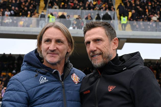 Davide Nicola (Allenatore Us Cremonese) and Eusebio Di Francesco (Allenatore Us Lecce) during US Lecce vs US Cremonese, Italian soccer Serie A match in Lecce, Italy, March 08 2026  Copyright: xPasqualexGolia IPAxSportx xipa-agency.netx xx IPA_72564553 IPA_Agency_IPA72564553