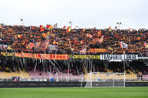 Lecce supporters during US Lecce vs US Cremonese, Italian soccer Serie A match in Lecce, Italy, March 08 2026  Copyright: xPasqualexGolia IPAxSportx xipa-agency.netx xx IPA_72564578 IPA_Agency_IPA72564578