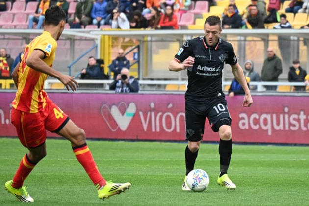 CALCIO - Serie A - US Lecce vs US Cremonese Jamie Vardy (US Cremonese) in action during US Lecce vs US Cremonese, Italian soccer Serie A match in Lecce, Italy, March 08 2026 Lecce Italy  Copyright: xIPAxSport ABACAx