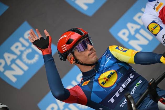 Spanish Juan Ayuso of Lidl-Trek pictured at the start of the first stage of 84th edition of the Paris-Nice cycling race, 170,9 km from Archeres to Carrieres-sous-Poissy, Sunday 08 March 2026. DAVIDxPINTENS  x166843003x