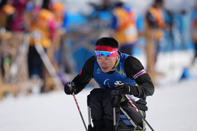 (260308) -- TESERO, March 8, 2026 -- Mao Zhongwu of China competes during the men s individual sitting final of para biathon at the Milan-Cortina 2026 Paralympic Winter games, Winterspiele,Spiele, Summer games in Tesero, Italy, March 8, 2026. ) (SP)ITALY-TESERO-PARALYMPIC WINTER GAMES-PARA BIATHLON-MEN S INDIVIDUAL SITTING LianxZhen 