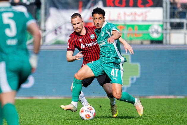 08 03 2026 Soccer, 2025 2026, 2 Bundesliga, 25 Matchday, Hannover 96 SpVgg Greuther Fürth L R Maurice Neubauer Hannover , Sayfallah Ltaief Fürth DFL REGULATIONS PROHIBIT ANY USE OF PHOTOGRAPHS AS IMAGE SEQUENCES AND OR QUASI VIDEO