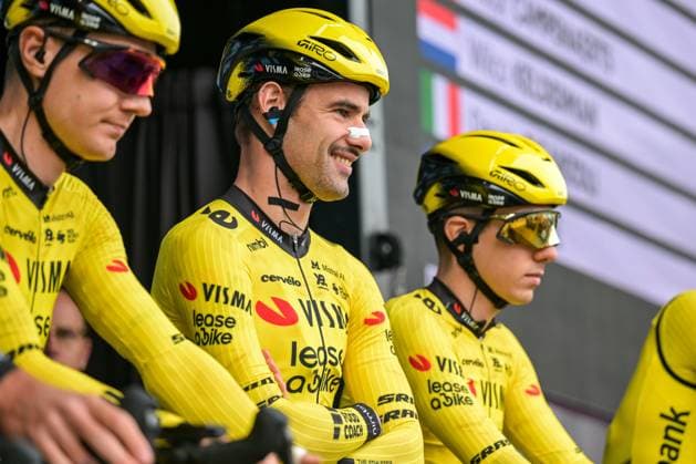 Belgian Victor Campenaerts of Team Visma-Lease a Bike pictured before the first stage of 84th edition of the Paris-Nice cycling race, 170,9 km from Archeres to Carrieres-sous-Poissy, Sunday 08 March 2026. DAVIDxPINTENS  x166845383x