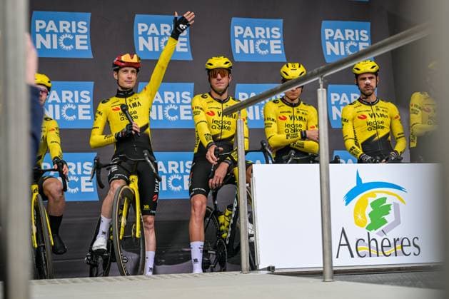 Danish Jonas Vingegaard Hansen of Team Visma-Lease a Bike pictured before the first stage of 84th edition of the Paris-Nice cycling race, 170,9 km from Archeres to Carrieres-sous-Poissy, Sunday 08 March 2026. DAVIDxPINTENS  x166845413x