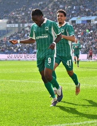 08 03 2026 Soccer Season 2025 2026 2 Soccer Bundesliga 25 Matchday Hannover 96 H96 SpVgg Greuther Fürth SGF Kleeblatt Sportfoto Zink xwoxzix DFL regulations prohibit any use of photographs as image sequences and or quasi video only for editorial use Torjubel Jubel Freude nach Treffer Tor Torschuß zum 0 1 durch Noel Futkeu 9, SpVgg Greuther Fürth Noel Futkeu 9, SpVgg Greuther Fürth Sayfallah Ltaief 47, SpVgg Greuther Fürth