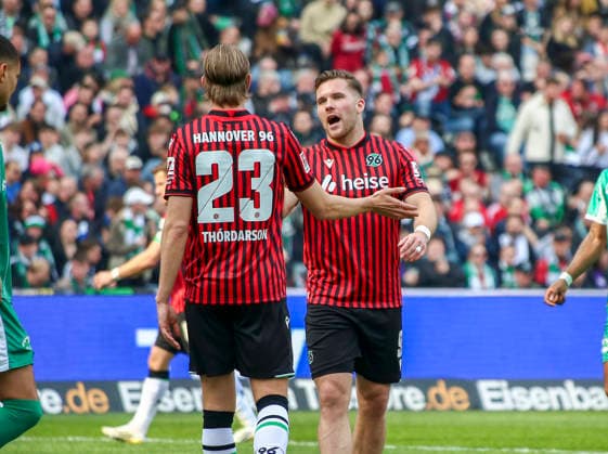 Germany Soccer 2 Bundesliga 2025 2026, 25 Matchday Hannover 96 vs SpVgg Greuther Fürth Heinz von Heiden Arena Stadion Hannover Mimic, facial expression, emotion Benjamin Källman Benjamin Kallman Hannover 96, 9 Stefan Teitur ÃžorÃ°arson Stefan Teitur Thordarson Hannover 96, 23 Hannover Copyright: xAymanxAlahmedx